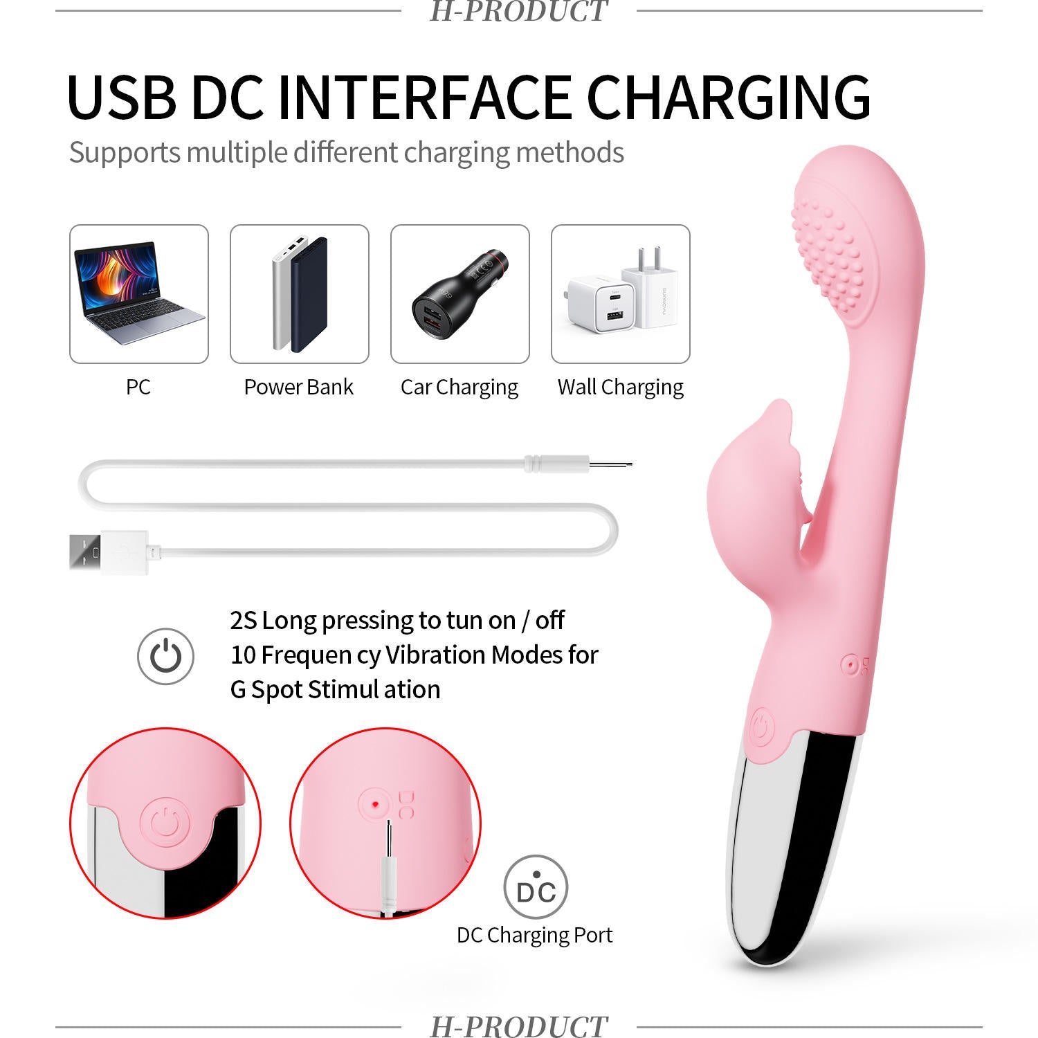 Sultan – Heated Rhythmic Personal Wellness Massager – 10 Modes, USB Rechargeable