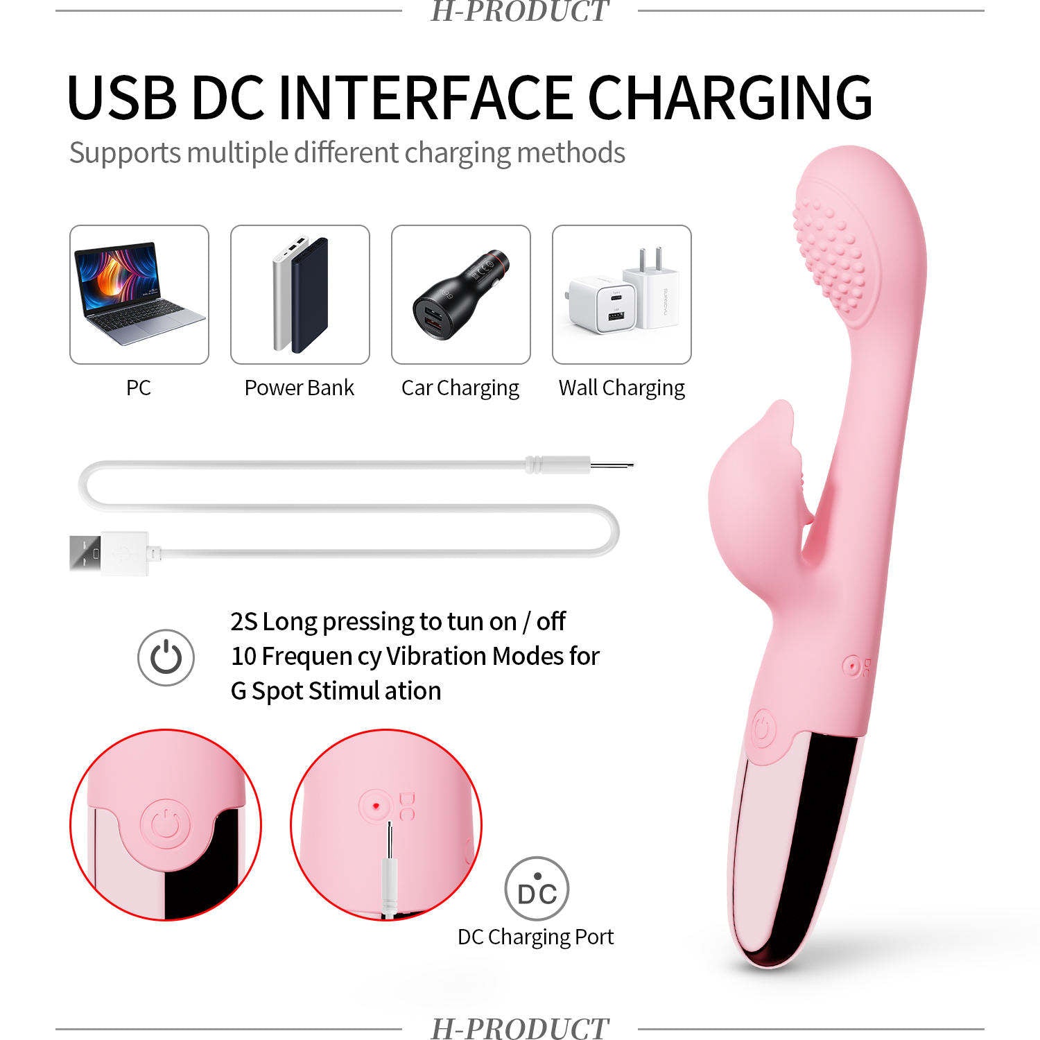 Sultan – Heated Rhythmic Personal Wellness Massager – 10 Modes, USB Rechargeable