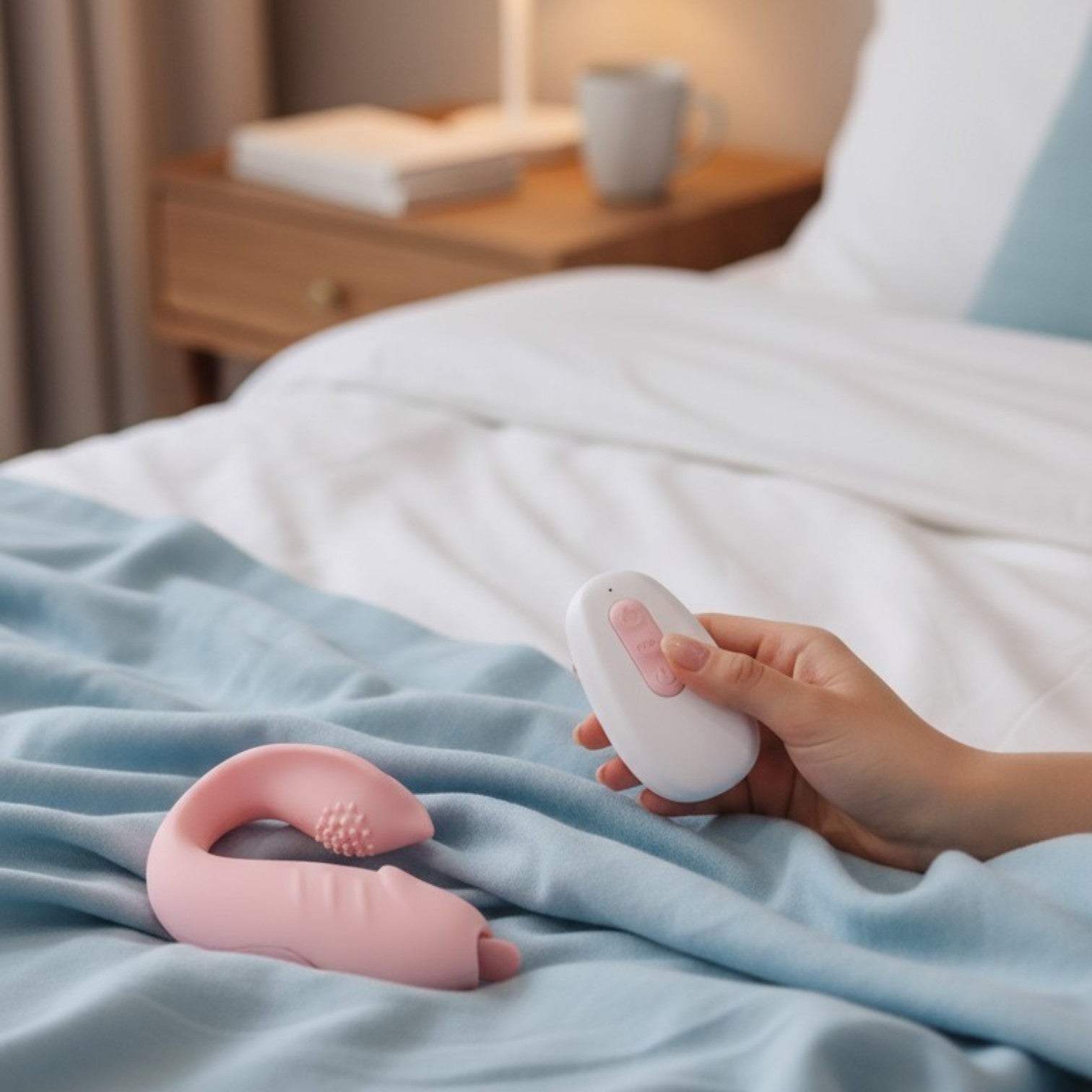 Pink Aura - Rechargeable U-Shape Wearable Wellness Massager with Remote