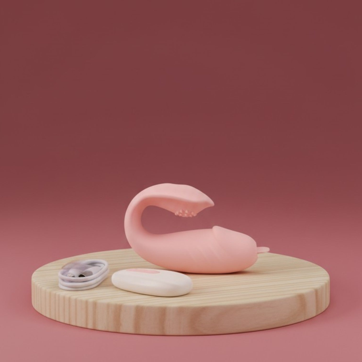 Pink Aura - Rechargeable U-Shape Wearable Wellness Massager with Remote